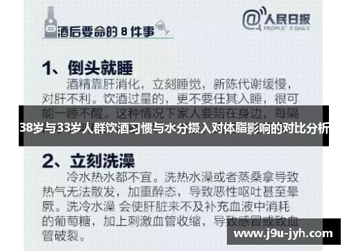 38岁与33岁人群饮酒习惯与水分摄入对体脂影响的对比分析